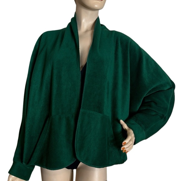 35 Degrees Below Jackets & Blazers - 35 Degree Below Green Fleece Open Cardigan